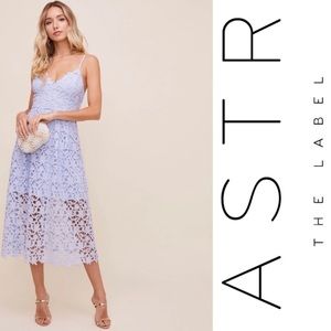 ASTR the Label Lace Midi Dress Periwinkle